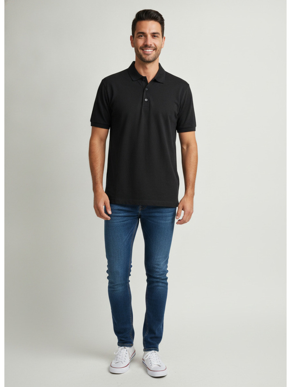 Saks Fifth Avenue Men's Black Cotton Polo Shirt XXL